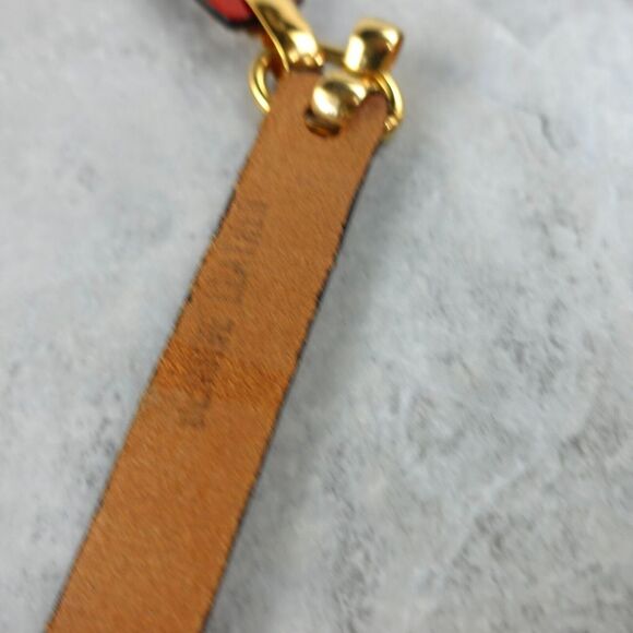 VINTAGE Gold Chain Belt Size Small Red Leather Metal‎ Link Ladies 90s Fashion main image 4